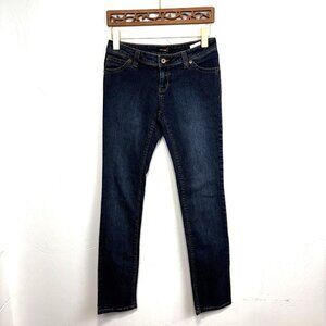 Level 8 Jeans Dark Wash Solid Straight Leg Casual Denim Blue Cotton Womens Jrs 1